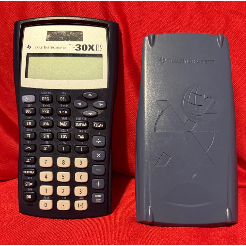 Texas Instruments TI-30XIIS Scientific Calculator Navy Blue w Cover Tested Works